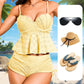 💕🌊Women‘s Steel Brace Solid Color Halter Split Bikini