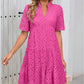 Women's Elegant Hollow Out Lace Ruffle Casual Mini Dress