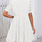 Women's Elegant Hollow Out Lace Ruffle Casual Mini Dress