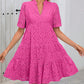 Women's Elegant Hollow Out Lace Ruffle Casual Mini Dress