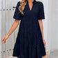 Women's Elegant Hollow Out Lace Ruffle Casual Mini Dress