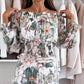 🌸Summer dress 50% OFF👗Floral Print Off-Shoulder Top & Maxi Skirt Two-Piece Set💕