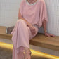 Sequined Colorblock Elegant Two-piece Set