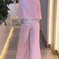 Sequined Colorblock Elegant Two-piece Set