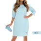 🎁Hot Sale 49% OFF⏳Round Neck 3/4 Sleeve Dress with Pockets