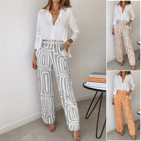 🌷Spring Hot Sale 49% OFF🍃Women's Casual Shirt Pants Two Piece Set