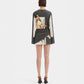 Women's long-sleeved mini dress with fashionable print