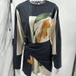 Women's long-sleeved mini dress with fashionable print