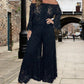 ⏰ Limited Time Offer  🎉Women's two-piece set: lace top + wide-leg trousers（The more you buy, the higher the discount）