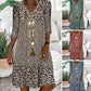 💖LAST DAY PROMOTION - 50%OFF💖Women's Fashion Printed Mid Sleeve V-Neck Dresses
