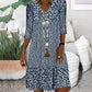 💖LAST DAY PROMOTION - 50%OFF💖Women's Fashion Printed Mid Sleeve V-Neck Dresses