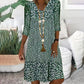 💖LAST DAY PROMOTION - 50%OFF💖Women's Fashion Printed Mid Sleeve V-Neck Dresses