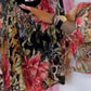 Women's Vintage Floral & Leopard Patchwork Chiffon Blouse