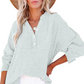 🏆🏆🔥Hot Sale 50%🔥Buy 2 get save 5%🌸🌸Women’s Casual Gauze Button Neck Long Sleeve Blouse