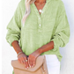 🏆🏆🔥Hot Sale 50%🔥Buy 2 get save 5%🌸🌸Women’s Casual Gauze Button Neck Long Sleeve Blouse