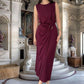 Women's Fashion Round Neck Sleeveless Waist Slimming Dresses