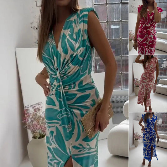 🌸50%OFF🌸Sleeveless Printed Slit Dress