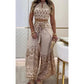 🎁💃2025 Summer Hot Sale 50% OFF💞Women's Retro Pattern Ethnic Halter Sleeveless Top Wide Leg Pants Set