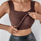 Shaping tank top with built-in bra