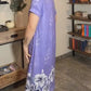 V-neck Loose Fit Printed Dress with Pockets and Buttons