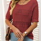 🎉This Week's Special Sale - 50% OFF✨Women's Round Neck Hollow Knit Crochet Short Sleeve Sweater