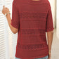 🎉This Week's Special Sale - 50% OFF✨Women's Round Neck Hollow Knit Crochet Short Sleeve Sweater