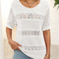 🎉This Week's Special Sale - 50% OFF✨Women's Round Neck Hollow Knit Crochet Short Sleeve Sweater