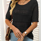 🎉This Week's Special Sale - 50% OFF✨Women's Round Neck Hollow Knit Crochet Short Sleeve Sweater