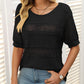🎉This Week's Special Sale - 50% OFF✨Women's Round Neck Hollow Knit Crochet Short Sleeve Sweater
