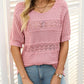 🎉This Week's Special Sale - 50% OFF✨Women's Round Neck Hollow Knit Crochet Short Sleeve Sweater