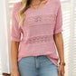 🎉This Week's Special Sale - 50% OFF✨Women's Round Neck Hollow Knit Crochet Short Sleeve Sweater