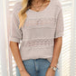 🎉This Week's Special Sale - 50% OFF✨Women's Round Neck Hollow Knit Crochet Short Sleeve Sweater