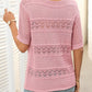 🎉This Week's Special Sale - 50% OFF✨Women's Round Neck Hollow Knit Crochet Short Sleeve Sweater