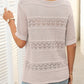 🎉This Week's Special Sale - 50% OFF✨Women's Round Neck Hollow Knit Crochet Short Sleeve Sweater