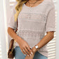 🎉This Week's Special Sale - 50% OFF✨Women's Round Neck Hollow Knit Crochet Short Sleeve Sweater