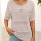 🎉This Week's Special Sale - 50% OFF✨Women's Round Neck Hollow Knit Crochet Short Sleeve Sweater