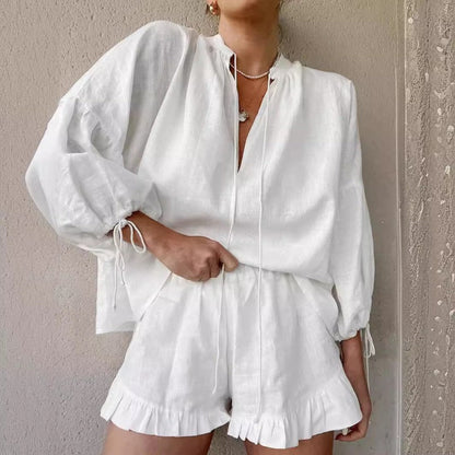 💖HOT SALE 50% OFF💖Women's Breathable Elegant Loose-Fit Puff Sleeve 2-Piece Set
