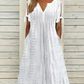 ⏰Last Day Sale 49% Off💃BUY 2 FREE SHIPPING✈️Women's Elegant V-Neck Hollow-Out Solid Dress