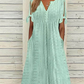 ⏰Last Day Sale 49% Off💃BUY 2 FREE SHIPPING✈️Women's Elegant V-Neck Hollow-Out Solid Dress