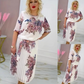 ⏳Time-limited Special⌛Women's Floral Print Round Neck Pleated Dress