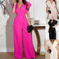 🌸2025 New Arrival 50%OFF💖 Women’s V - Neck Wide - Legged Jumpsuit | One - Piece Chic & Comfort