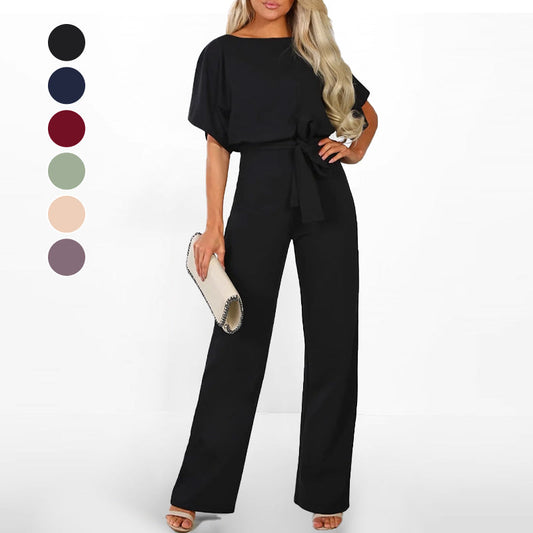 🔥ONLY TODAY 50%OFF✨👖Women’s High Waist Hidden Back Opening Wide Leg Jumpsuit