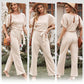 🔥ONLY TODAY 50%OFF✨👖Women’s High Waist Hidden Back Opening Wide Leg Jumpsuit