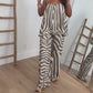Strapless Printed Top & Wide-Leg Pants 2-Piece Set