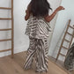 Strapless Printed Top & Wide-Leg Pants 2-Piece Set