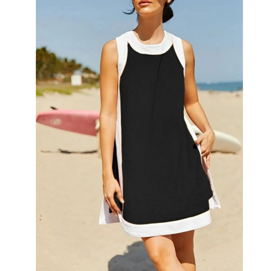 ⏰⏰Hot Sale 50% OFF🔥🎽Women's Casual Color Block Sleeveless Tops Matching Shorts🩳 with Pockets