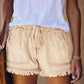 🍃High Waist Drawstring Distressed Denim Shorts