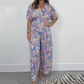 Women’s Elegant V-Neck Printed Wide-Leg Jumpsuits