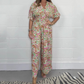 Women’s Elegant V-Neck Printed Wide-Leg Jumpsuits