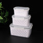 3PCS Fruit Storage Container Set for Fridge with Removable Colander